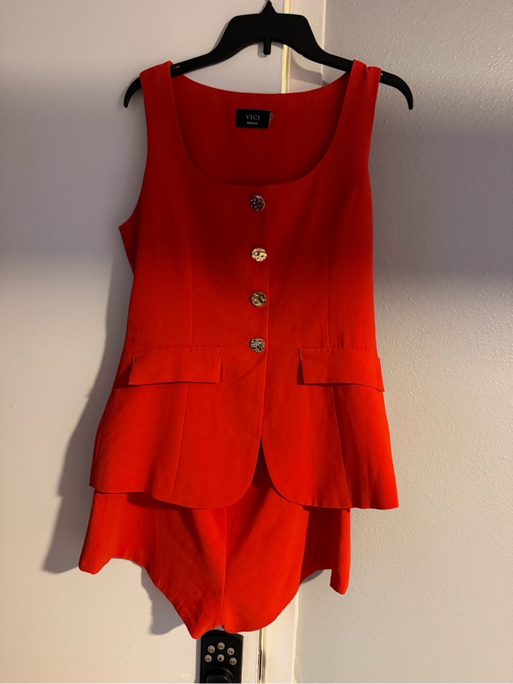 Vici Ninah Button Down Vested Romper - Picture 4 of 6
